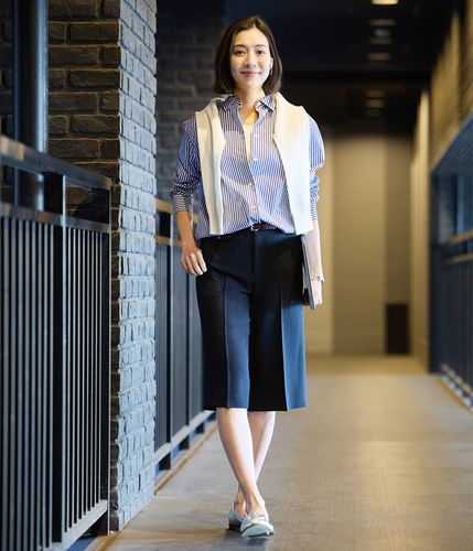 極美品MUSEドゥーズィエムクラスロングレギュラーストライプシャツ 極美品MUSEドゥーズィエムクラスロングレギュラーストライプシャツ