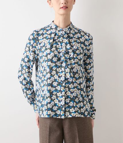 ビオラフラワープリント フロントフリルブラウス(51616172-2025