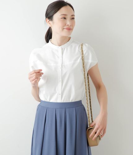 リネン混マドラスチェック ドルマンスリーブブラウス(51655263-2025