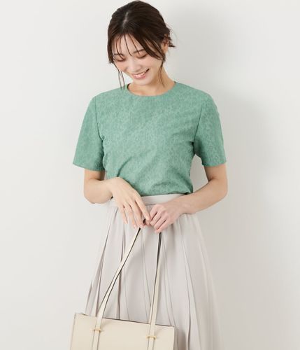 リーフブーケプリント ラッフルスリーブブラウス(51655270-2025