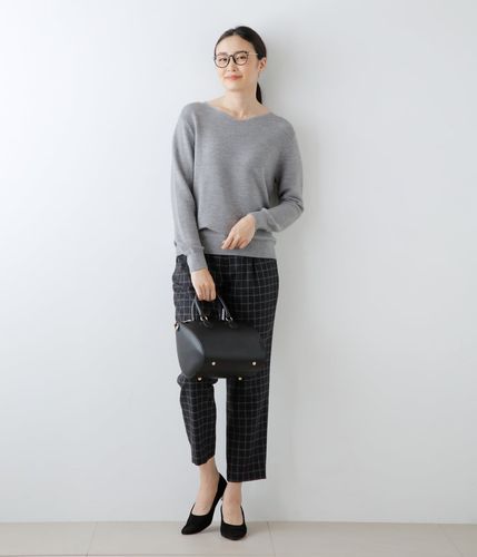 スパンコールヤーンガーター Vネックプルオーバー(51713561-2024