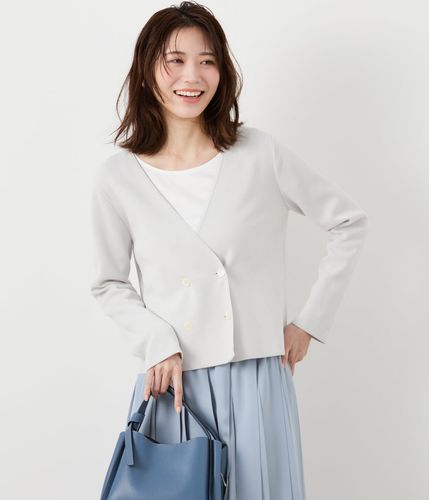 NEWYORKER / ニューヨーカー コットンナイロンミラノリブ Wブレストニットジャケット コットンナイロンミラノリブ Wブレストニットジャケット