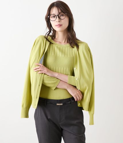 手洗い可能】レーヨンポリストレッチ 7分袖クルーネックプルオーバー