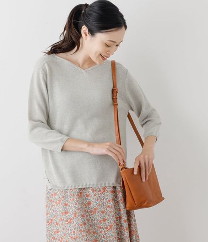 リネンライクワッフル Vネックノースリーブプルオーバー(51725660-2025