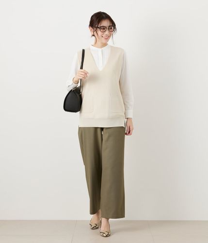 吸水速乾】プレーティング天竺 バンドカラーピンタック