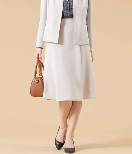 ウォッシャブル】マットストレッチ 6枚接ぎフレアスカート(71212405