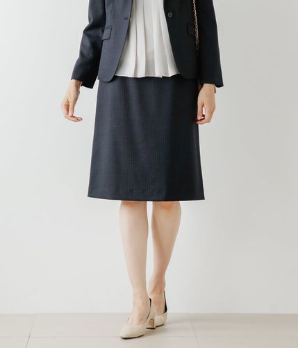 ウールシャドーストライプ Aラインスカート(51219310-2023