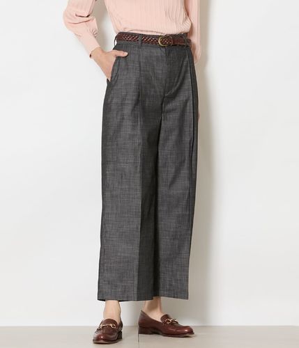 【美品】NEWYORKER ニューヨーカー ギンガムチェック クロップドパンツ L】ギンガムチェッククロス ワイドパンツ(54335217-2025