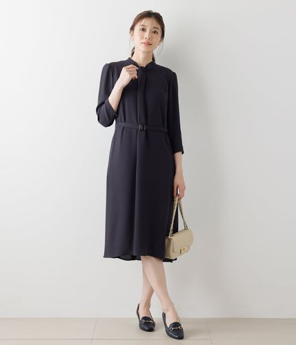 20471120 ワンピース Mejoul ワンピース 「2025秋冬新作」千鳥柄 金ボタン Vネック