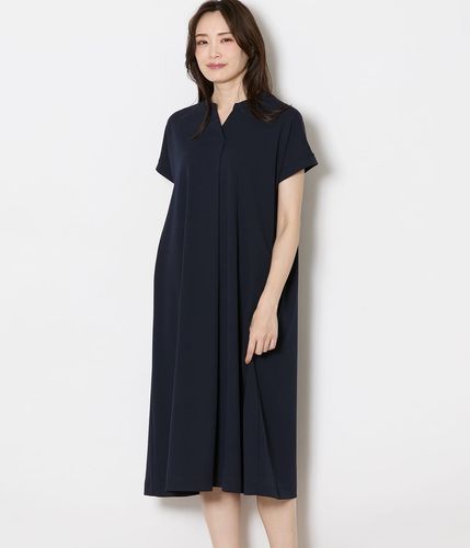接触冷感】【L】コットンポリエステル天竺 前開きギャザー半袖
