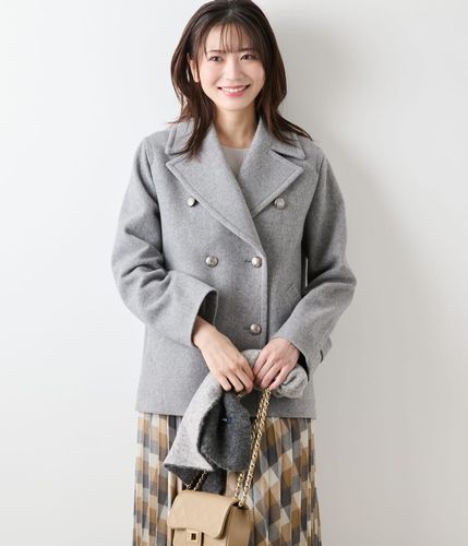 定価13.2万✨️ 完売品 AKM ニットダッフルコート Lサイズ グレー ニット シャギー ダッフルコート[品番：AZ000004513]｜andme