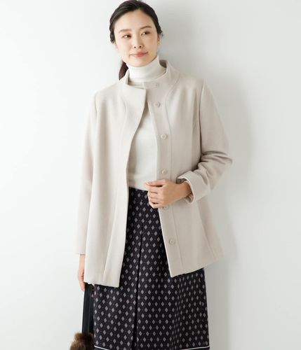 yori ノーカラーウールアンゴラショートコート 36 54559161-