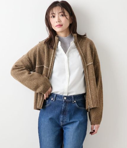 L】【手洗い可能】和紙混接結編み ニットジャケット(54716551-2025