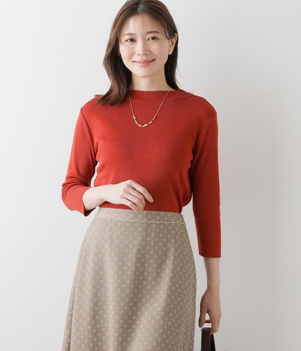 手洗い可能】ハイネック7分袖プルオーバー(51723520-2024