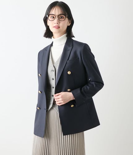 ウォッシャブル】リネンライクブッチャー ダブルブレストジャケット