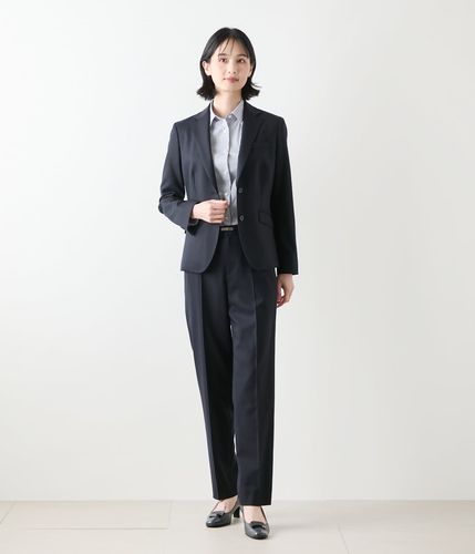 【美品】NEWYORKER　ニューヨーカー　パンツスーツ ウールシルクピンヘッド テーパードパンツ(60316911-2025