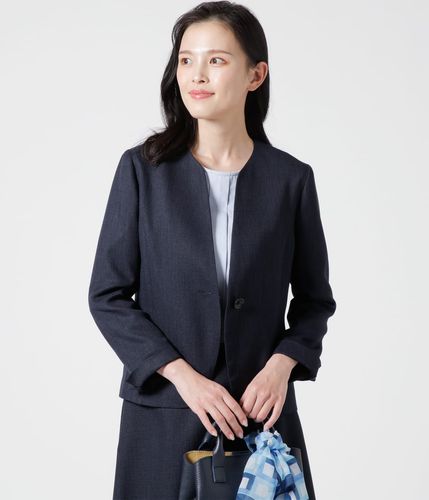 専用　美品　　アンタイトル　洗えるルーズブッチャーノーカラージャケット UNTITLED（アンタイトル）の「◇ルージュブッチャーノーカラー