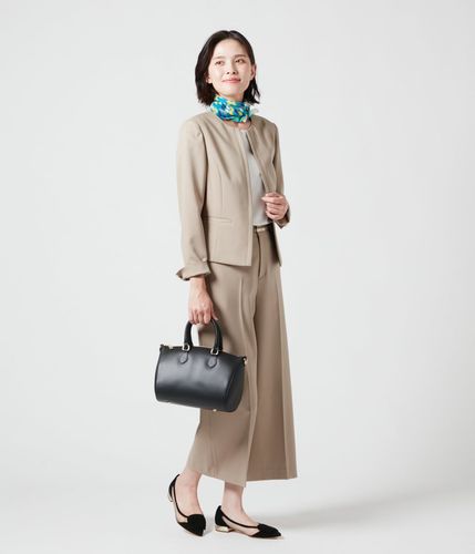 ウォッシャブルストレッチ 1ホックノーカラージャケット(71113401-2024