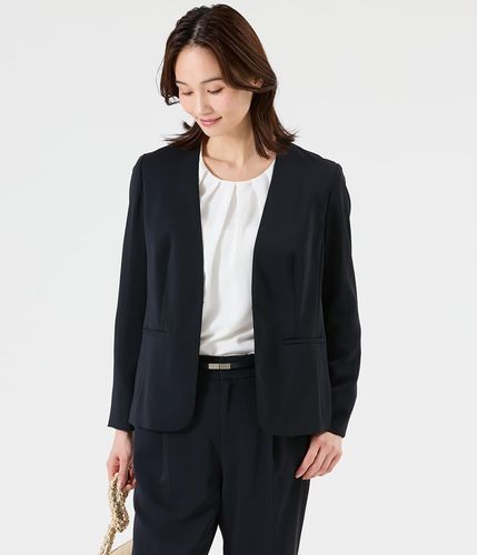 ウォッシャブル】リネンライクブッチャー ダブルブレストジャケット