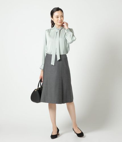 【新品同様】グッチ　フレアスカート　シルク　ウール　パープル　イタリア製　36 GUCCI(グッチ) シルクウール フレアスカート 643333 ピンク