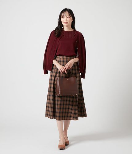 タータンチェック 6枚はぎフレアスカート(71253815-2024