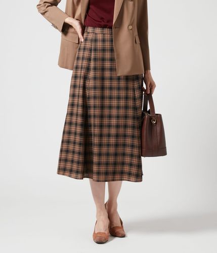 マドラスチェック 6枚はぎフレアスカート(71252435-2024