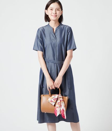 ポールスチュアート　半袖ワンピース　共布ベルト付き　サイズ8　美品 高身長 カットジョーゼットワンピース（共布ベルト付）（トール