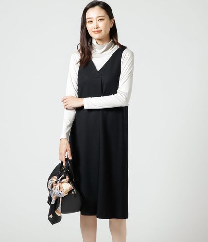 タグ付美品レリアン9号 ストレッチジャンパースカート　ネイビー タグ付美品レリアン9号 ストレッチジャンパースカート ネイビー