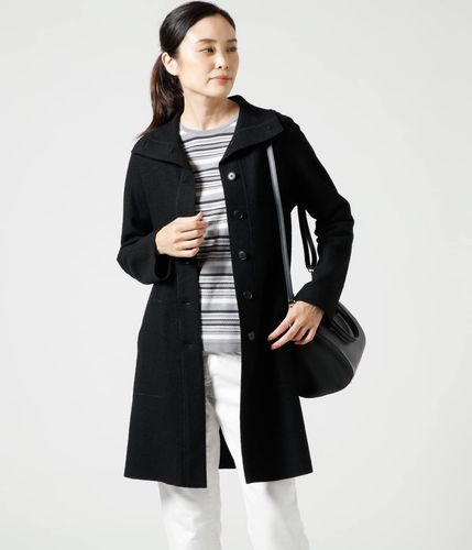 【極美品】　NEW YORKER スタンドカラーコート　チェック　Ｍ　ブラック 71559424-