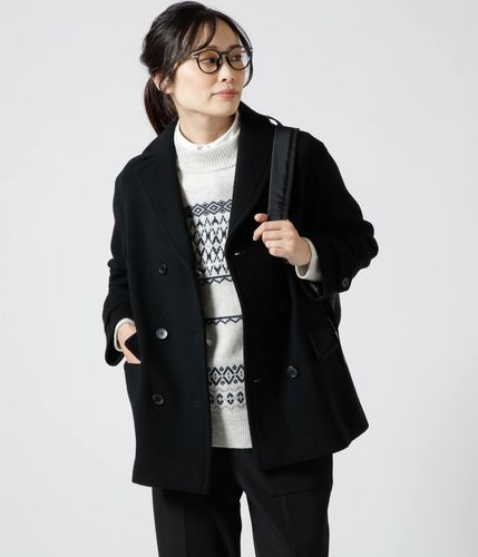 【正規品】バーバリーピーコート ウール羊毛(ネイビーS) 71559450-