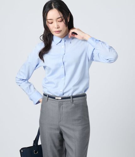 ハリウッド女優御用達 NYデザイナー 柔らかな光沢コットンツイルシャツ ハリウッド女優御用達 NYデザイナー 柔らかな光沢コットンツイル