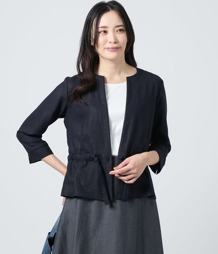 リネンライククロス ジャケット見えドロストブラウス(71645802-2025