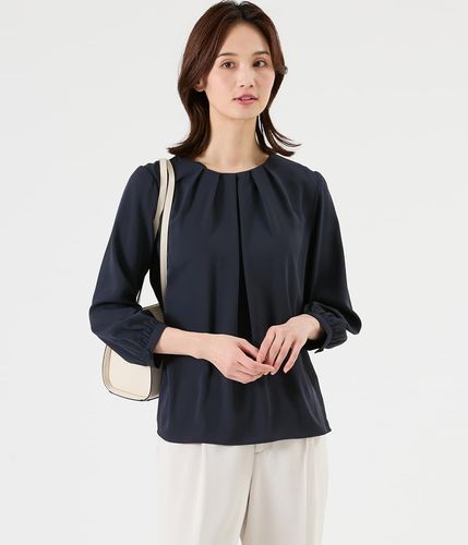 【完売品】TWILL ラウンドペプラムボリュームブラウス ペプラムシアーボリュームブラウス（6-0021-2-21-011）｜fredy emue