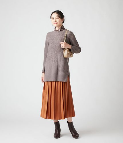 手洗い可能】ポリアクリルナイロンウール パッチワーク風チュニック