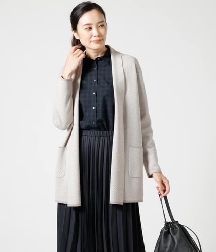 バイヤス柄ジャカード ロングカーディガン(71719927-2023