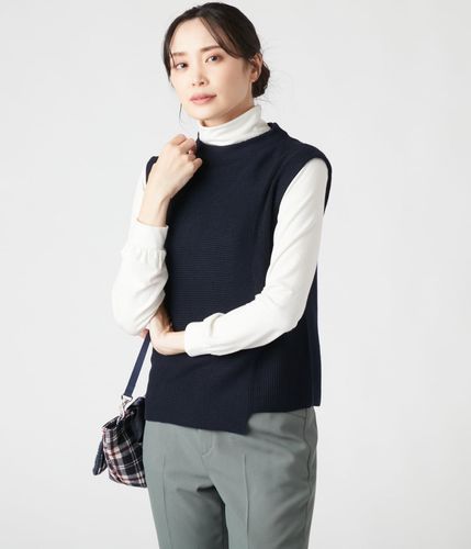 手洗い可能】TC総針 ダブルブレストニットジレ(51793621-2024