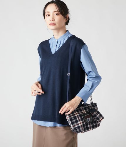 手洗い可能】ウールアクリル天竺 ニットベスト(71793920-2024