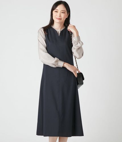 L】ライトツィード Vネックジャンパースカート(54483265-2024