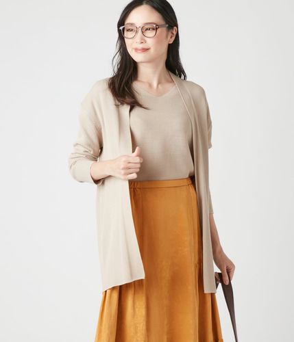 L】【手洗い可能】コットンアセテート 着流しカーディガン(79713907