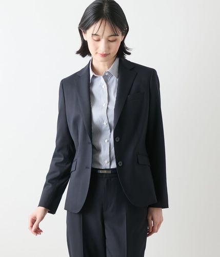 L】【ウォッシャブル】シルキークロス ノーカラ―ジャケット(54118111