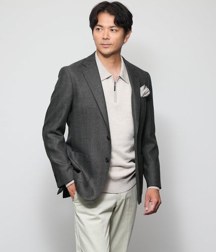 梳紡毛カシミヤ混ツイル ジャケット(11196202-2025)｜ファッション通販