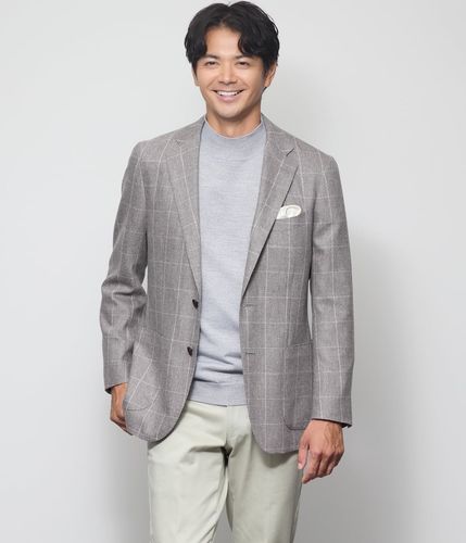 リネンウール チェック ジャケット(85192253-2024)｜ファッション通販