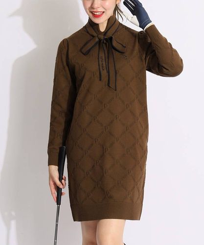 パーリーゲイツ PG バックロゴフーディニットワンピース レディース