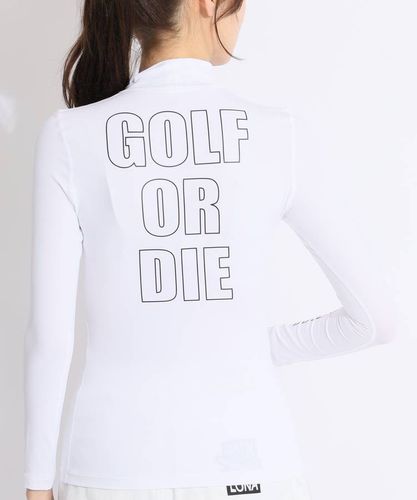 パーリーゲイツ PG 【UPF50+】ロゴプリントモックネック長袖カットソー