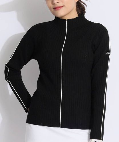 デサントゴルフ DE モノグラムロゴジャカードニットカーディガン