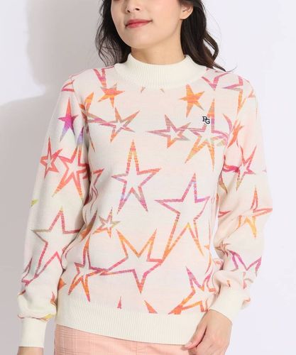 パーリーゲイツ PG 【静電防止】ニットベスト付きジャガードロゴニット