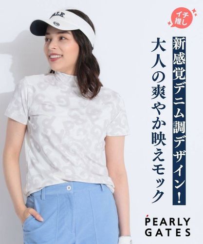 パーリーゲイツ PG パロディロゴモックネック半袖カットソー