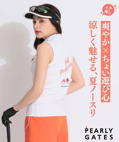 パーリーゲイツ PG 配色ロゴノースリーブポロシャツ レディースゴルフ