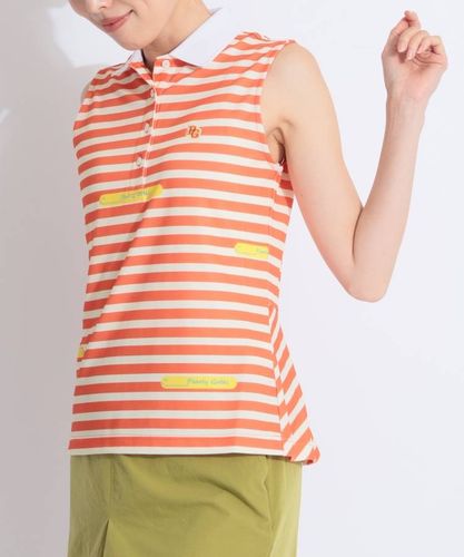 パーリーゲイツ PG 配色ロゴノースリーブポロシャツ レディースゴルフ