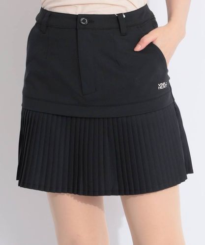 マーク＆ロナ ML 一体型ペチパンツ裾メッシュ切替スカート レディース